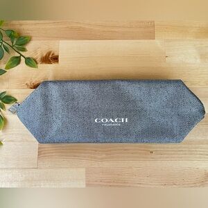 Coach Silver Shimmering Makeup Cosmetic/Toiletry/Fragrance Pouch Bag